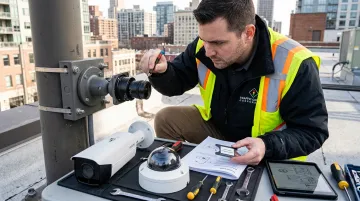 TCC technician installing correctly matched CCTV lens mount type