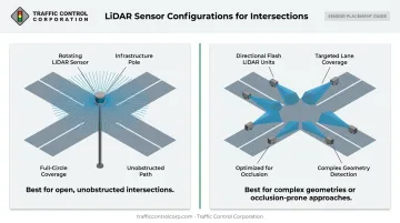 Rotating 360-degree versus directional flash LiDAR sensor configuration comparison