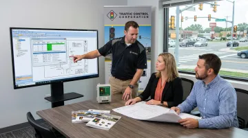 TCC regional distributor team providing traffic signal specification and technical support services