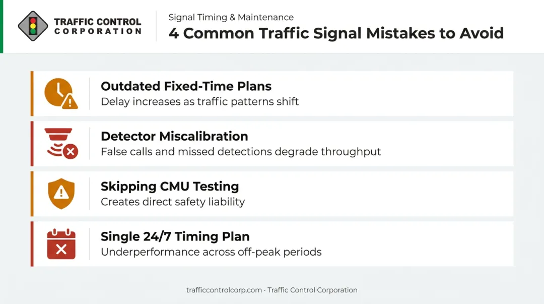 Four common traffic signal control mistakes and their performance impact on intersections