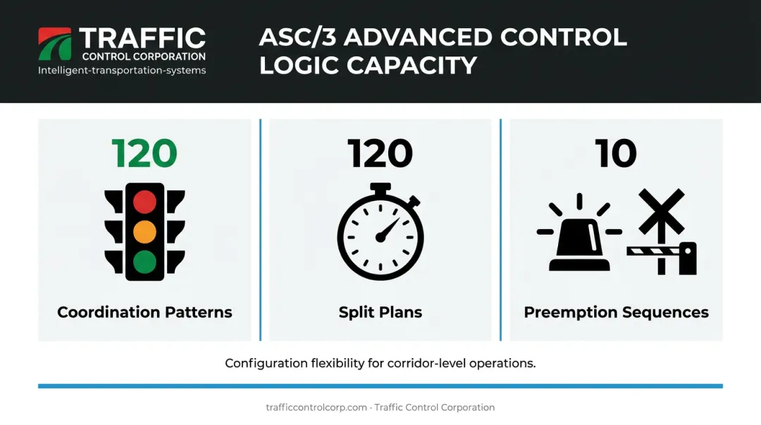 ASC/3 controller advanced control logic capacity showing coordination patterns and preemption sequences