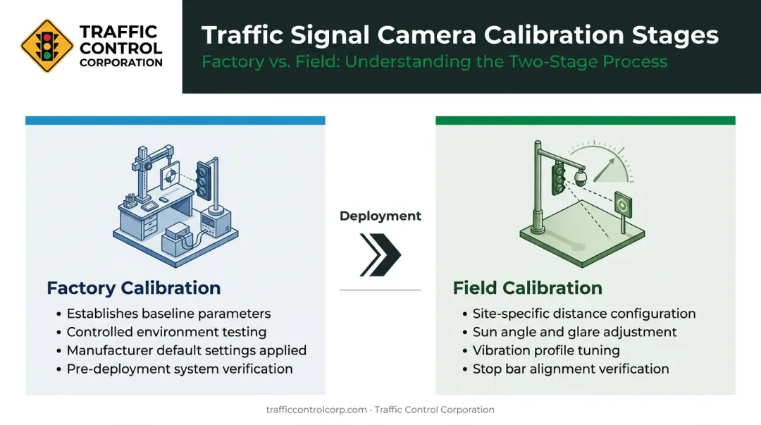Factory calibration versus field calibration two-stage PTZ camera setup comparison