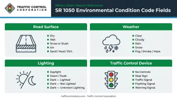 Illinois SR 1050 crash report four environmental condition code fields comparison chart