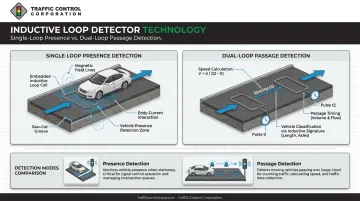 Dual-loop detector setup showing speed calculation vehicle classification and passage timing