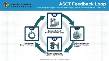 4-step adaptive traffic signal control feedback loop diagram