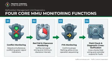 Four core MMU monitoring functions from conflict detection to field diagnostics