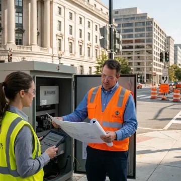 Traffic control planning review at urban intersection