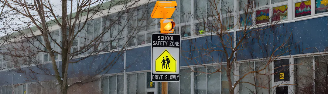 School Zone Beacons & Signs | Pedestrian Activated Crosswalk Beacon
