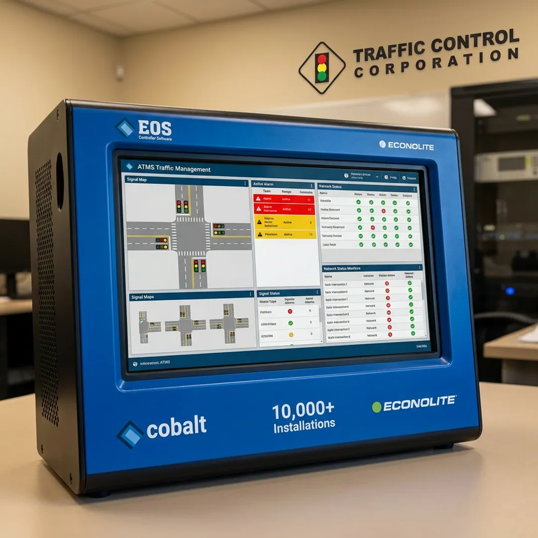 Traffic management software monitoring intersections
