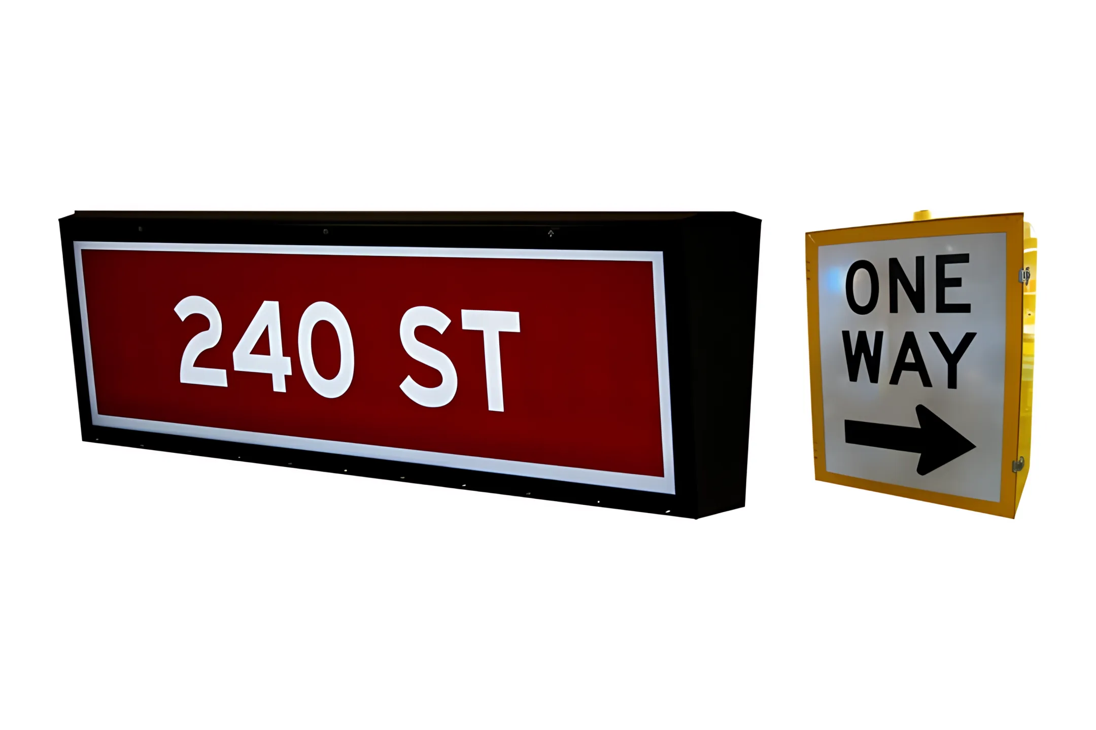LED Illuminated Street Name Signs — internally lit street blades