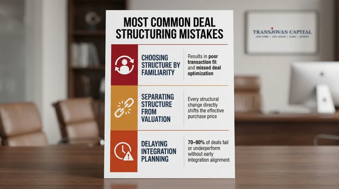 Three most common M&amp;A deal structuring mistakes and their consequences infographic