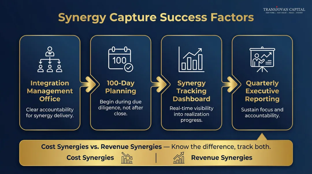 Four critical success factors for post-acquisition synergy capture and integration management