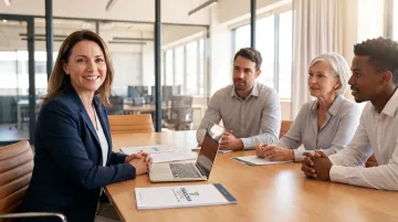 HR leader conducting structured talent retention meeting with key employees post-merger