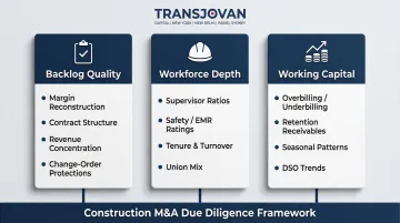 Construction M&amp;A due diligence framework covering backlog labor and working capital variables