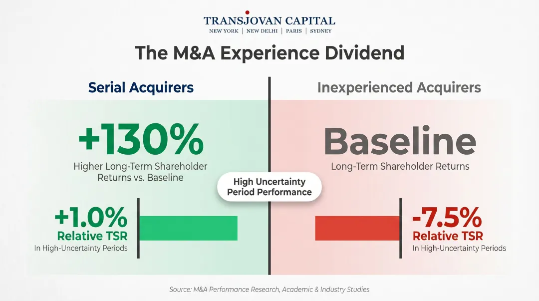 Serial acquirers versus non-acquirers shareholder return performance comparison over long term