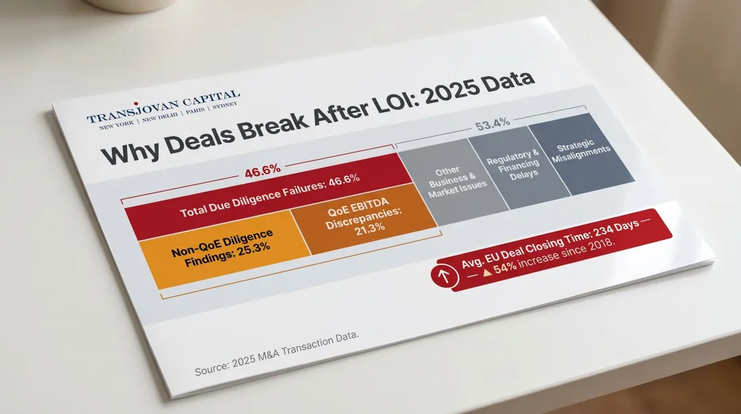 2025 broken LOI causes due diligence failures and EBITDA discrepancy statistics
