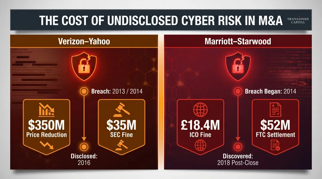 Verizon Yahoo and Marriott Starwood breach discovery timeline and financial impact comparison