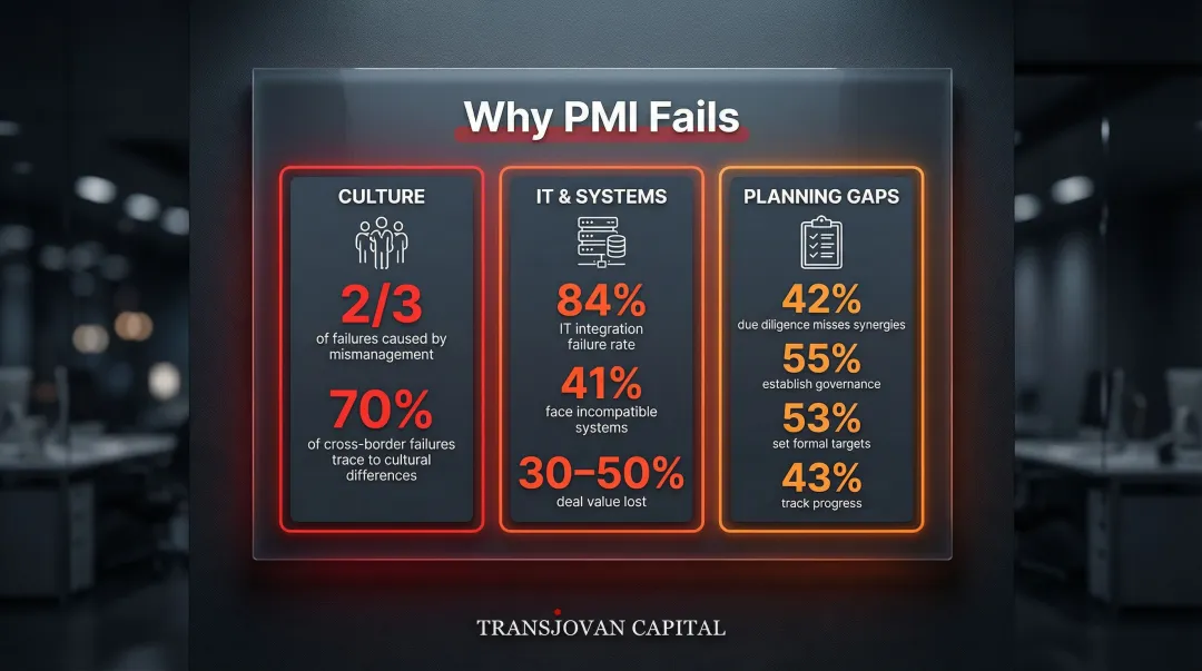 Three root causes of post-merger integration failure culture IT planning gaps