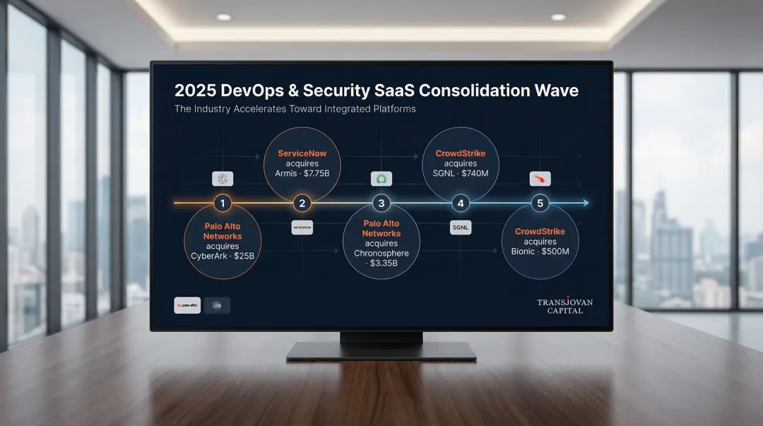 2025 DevOps and cybersecurity SaaS major acquisitions timeline with deal values