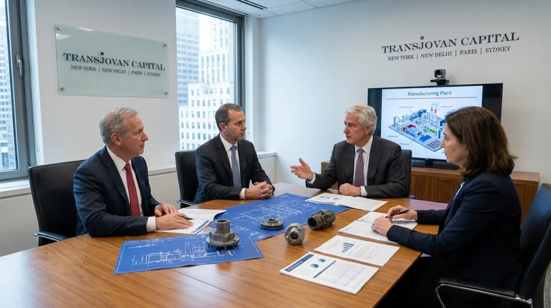 Transjovan Capital senior industrials advisory team in professional meeting setting