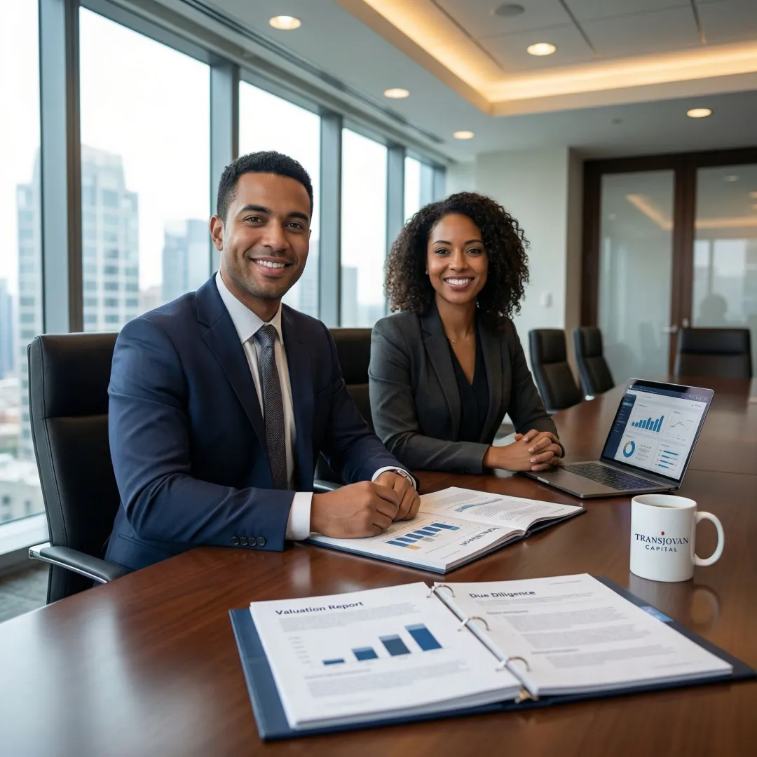 Advisors reviewing transaction strategy documents