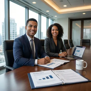 Advisors reviewing transaction strategy documents