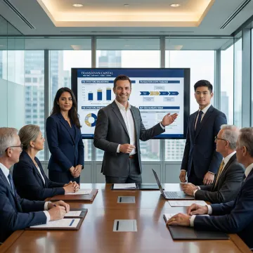 Advisory team discussing M&A mandate structure