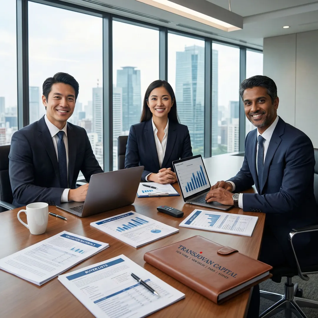 M&A team preparing a divestiture plan