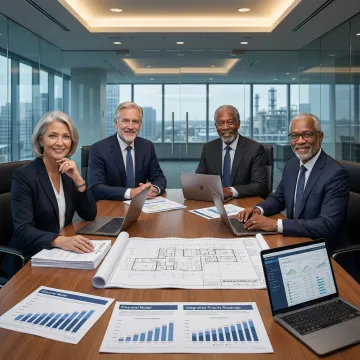 Manufacturing advisory discussion with industrial growth planning documents