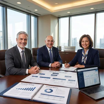 Capital advisory team reviewing financing strategy