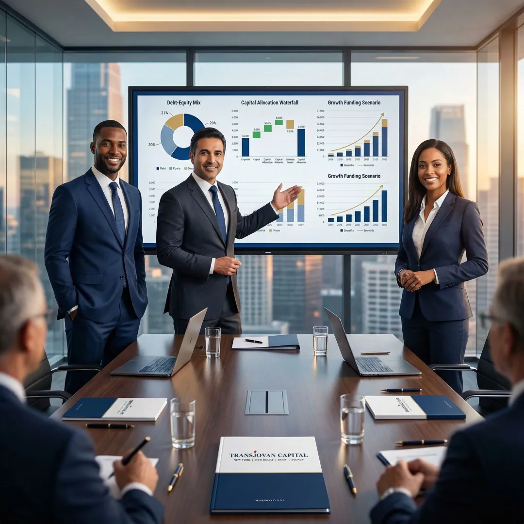 Advisors discussing capital allocation strategy
