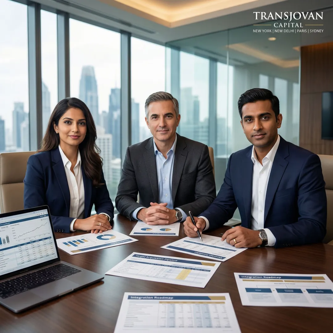 Advisors reviewing acquisition growth strategy