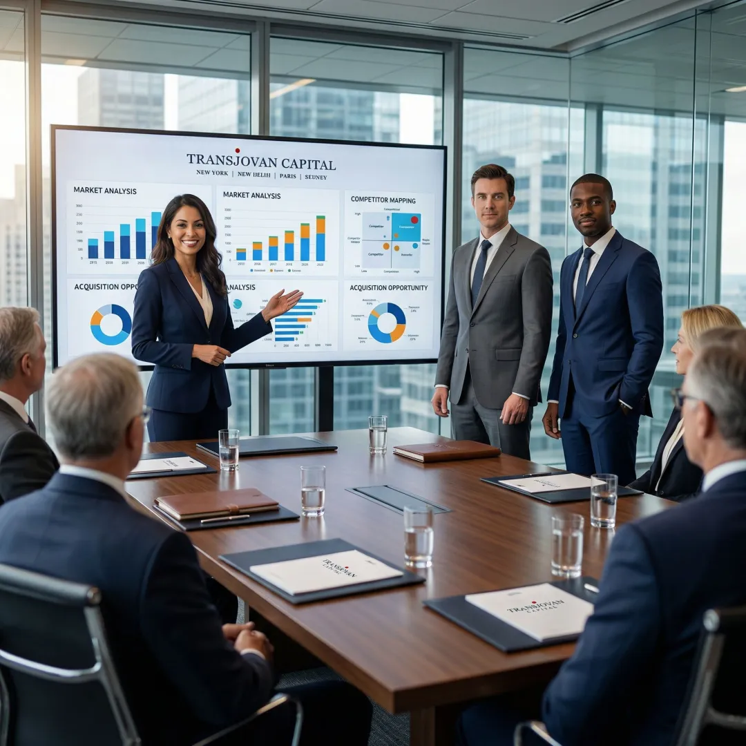 Advisors presenting commercial due diligence findings