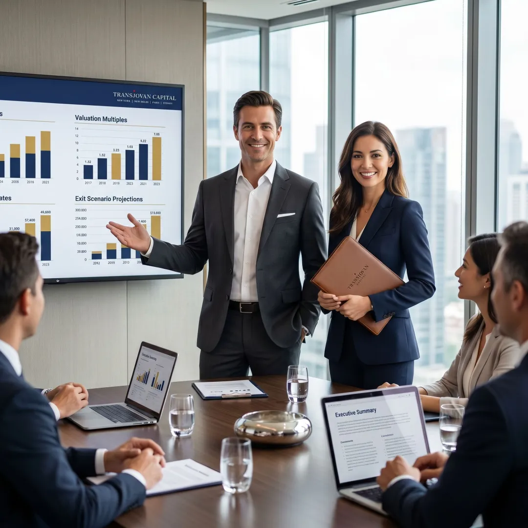 Business valuation strategy meeting with advisors