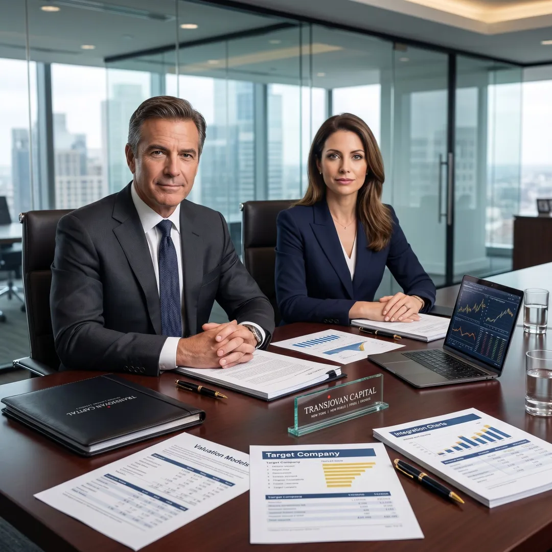 Advisors reviewing M&A strategy and valuation