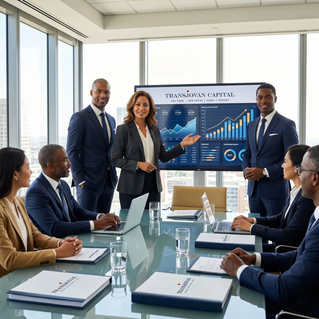 Advisors presenting growth strategy insights