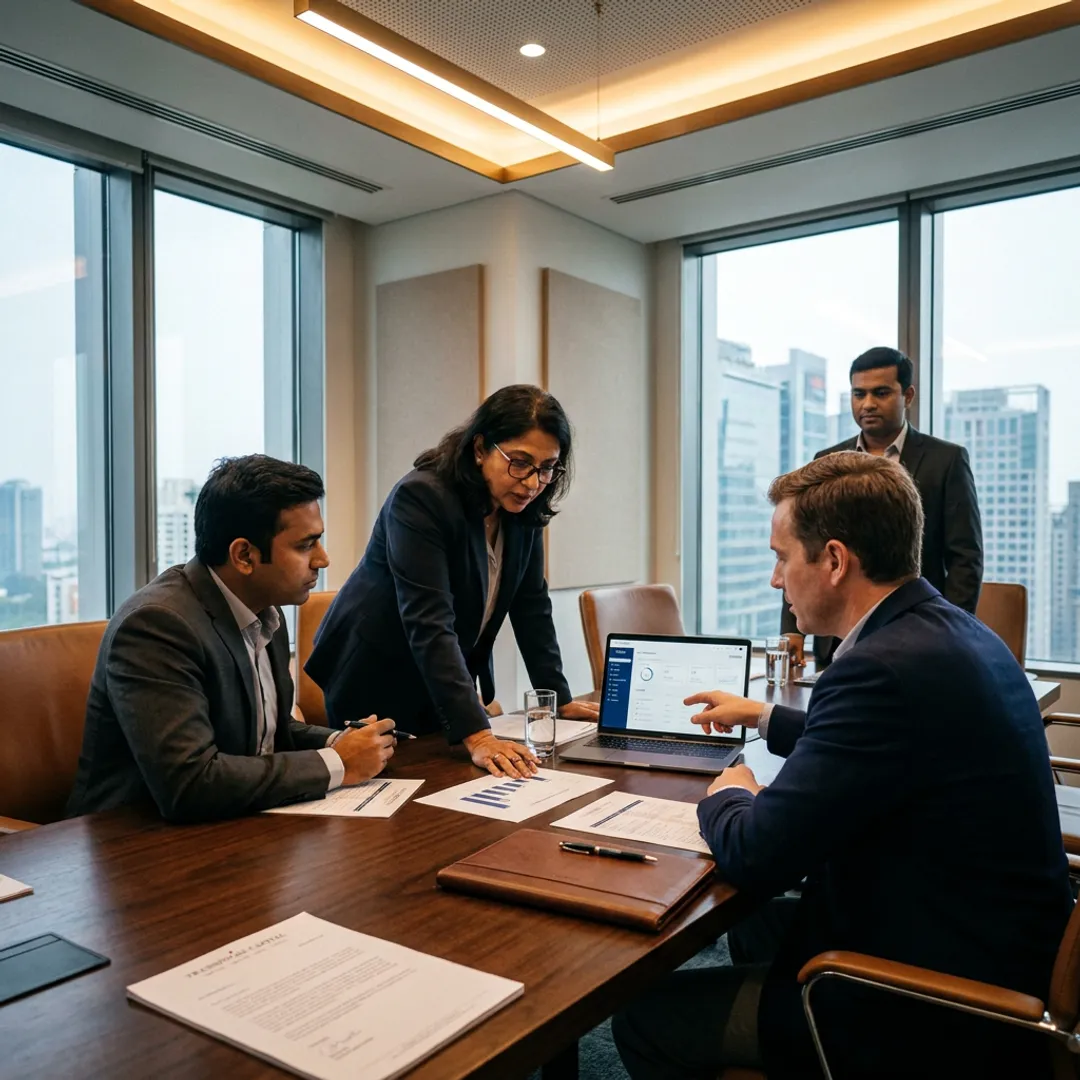 Consultants reviewing deeptech sales strategy
