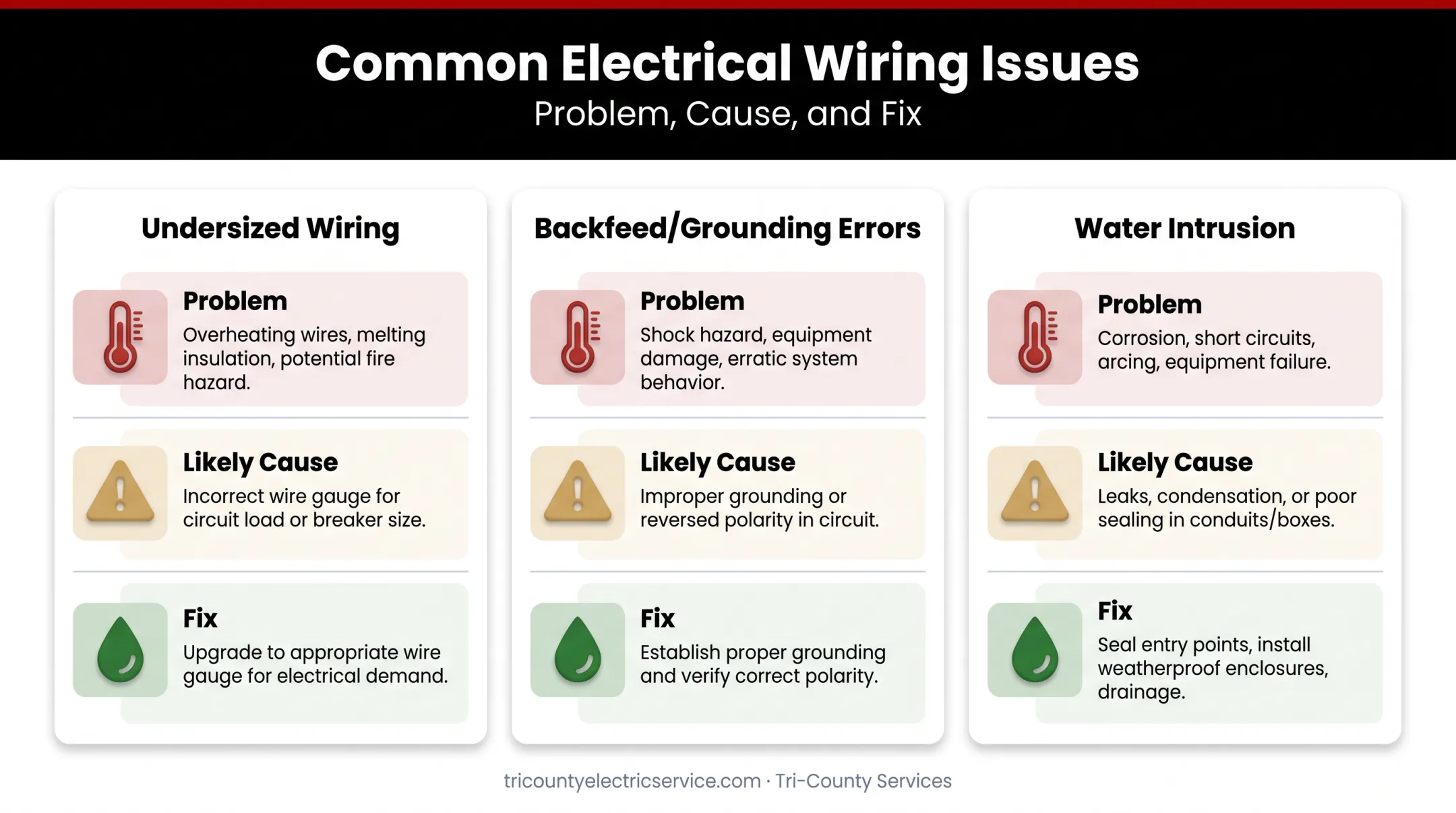 Common generator inlet box problems compared with causes and fixes
