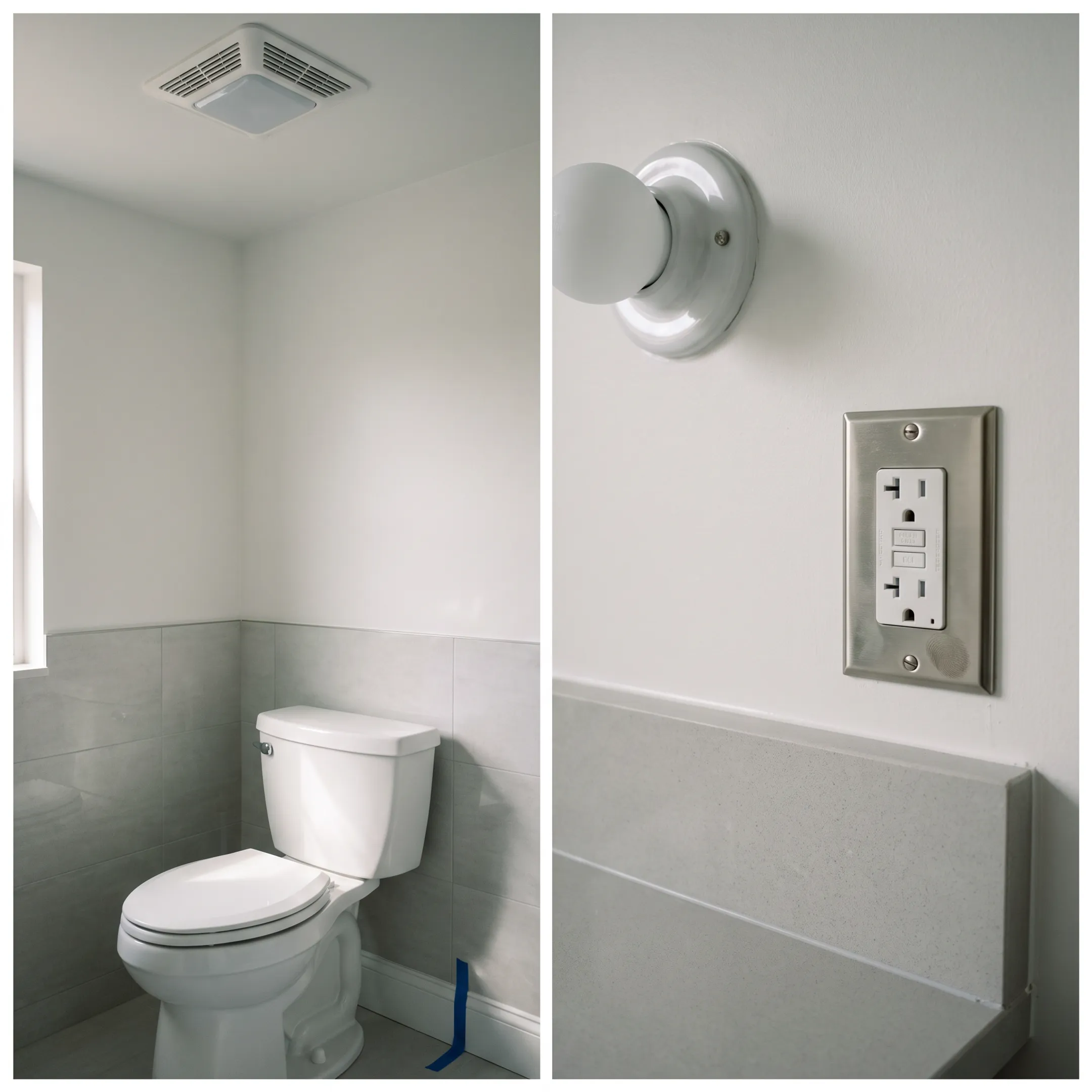 New toilet installed in a clean bathroom