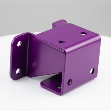 Close-up of powder coated metal fabrication showing smooth, durable finish quality