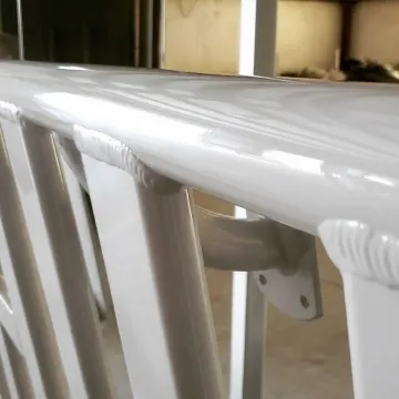 Detailed view of powder-coated architectural aluminum railing with flawless finish