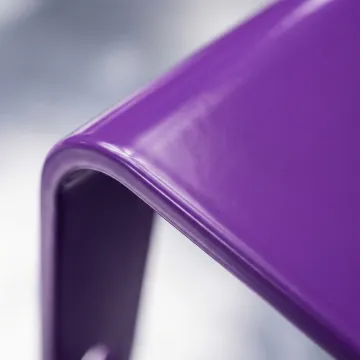 Close-up of industrial powder coated metal part showing durable finish quality