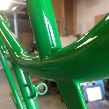 Close-up of durable powder coated metal surface with smooth, even finish