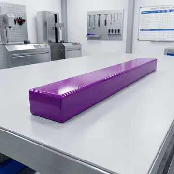 Close-up of expertly powder coated metal parts showing smooth, durable finish quality