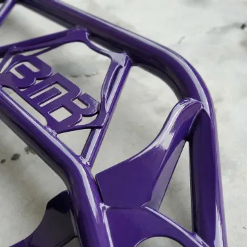 Close-up of durable powder coated metal surface with smooth vibrant finish