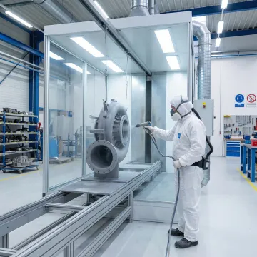 Industrial powder coating application in Tampa Bay facility