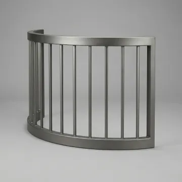 Close-up of bead blasted metal surface showing smooth uniform finish