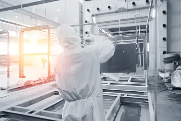 Industrial powder coating application on OEM metal components