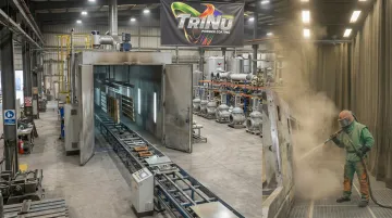 TriNu Powder Coating large-part production oven and industrial finishing facility interior