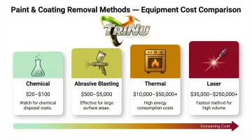 Four powder coating removal methods cost comparison from chemical to laser stripping